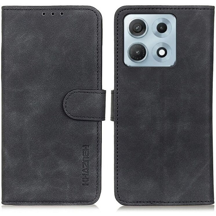 Чехол-книжка с застежкой KHAZNEH Retro Wallet для Motorola Edge 70 Max - Black: фото 1 из 8