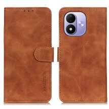 Чехол-книжка с застежкой KHAZNEH Retro Wallet для Xiaomi Redmi Note 17 - Brown: фото 1 из 8