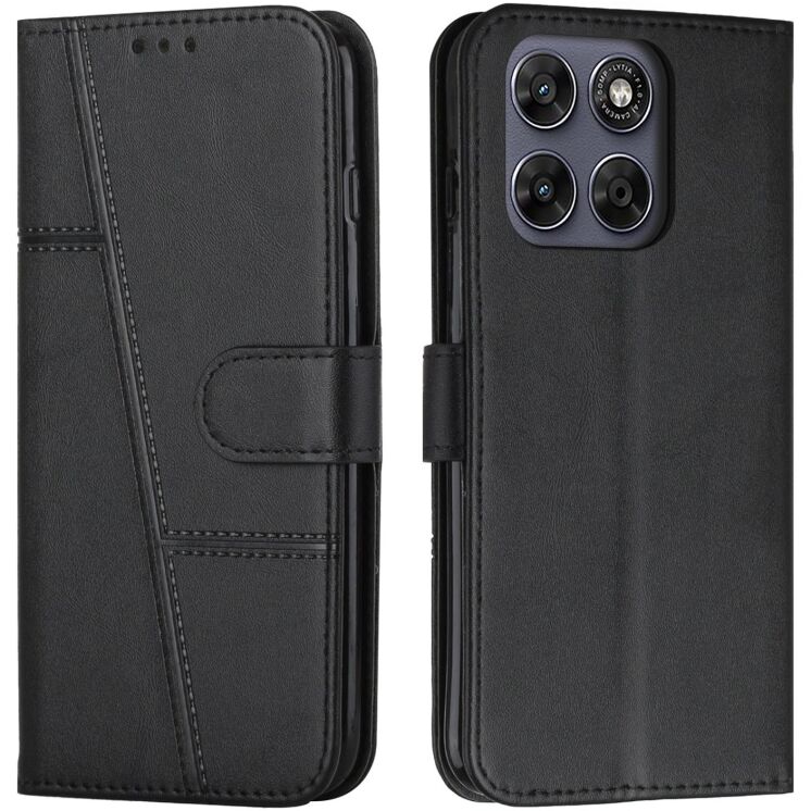 Чехол-книжка с застежкой UniCase Jet Cover для Motorola Moto G77 - Black: фото 1 из 10