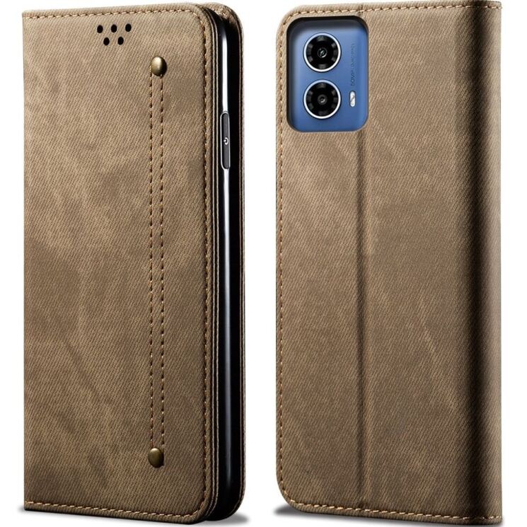 Чехол-книжка UniCase Jeans Wallet для Motorola Moto G85 - Khaki: фото 1 из 6