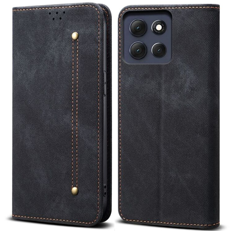 Чехол-книжка UniCase Jeans Wallet для Motorola Moto G86 - Black: фото 1 из 6