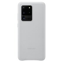 Чохол Leather Cover для Samsung Galaxy S20 Ultra (G988) EF-VG988LSEGRU - Grayish White: фото 1 з 4