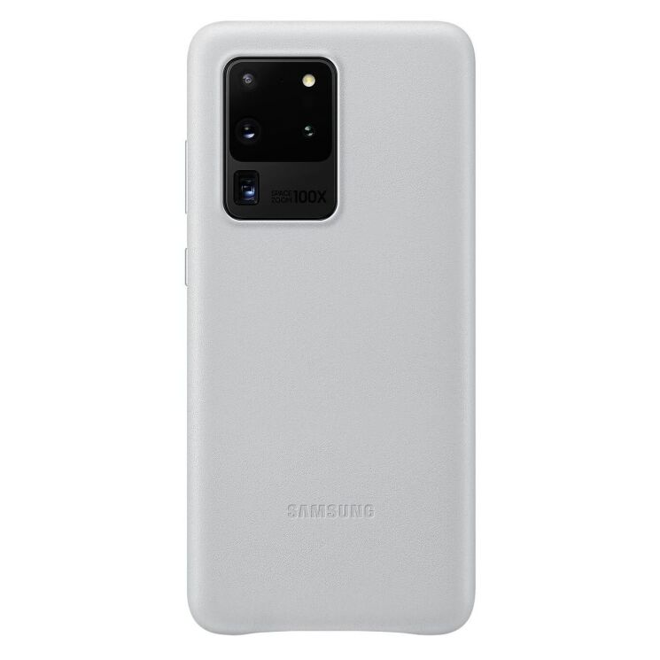 Чехол Leather Cover для Samsung Galaxy S20 Ultra (G988) EF-VG988LSEGRU - Grayish White: фото 1 из 4