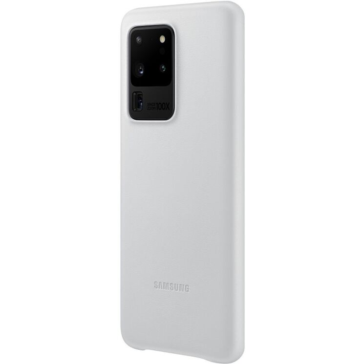Чехол Leather Cover для Samsung Galaxy S20 Ultra (G988) EF-VG988LSEGRU - Grayish White: фото 2 из 4