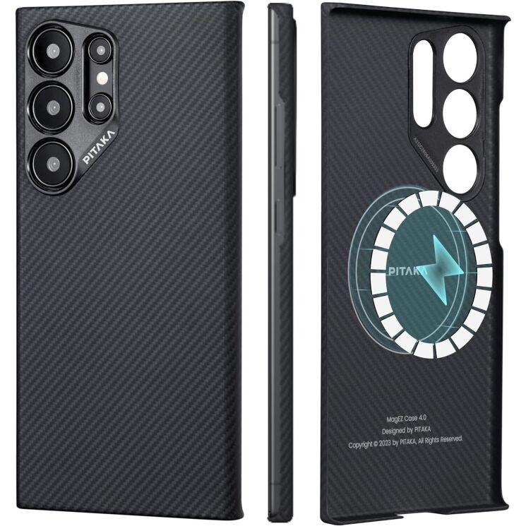 Защитный чехол Pitaka StarPeak MagEZ Case 4 для Samsung Galaxy S24 Ultra (S928) KS2401U - Black / Grey: фото 1 из 14