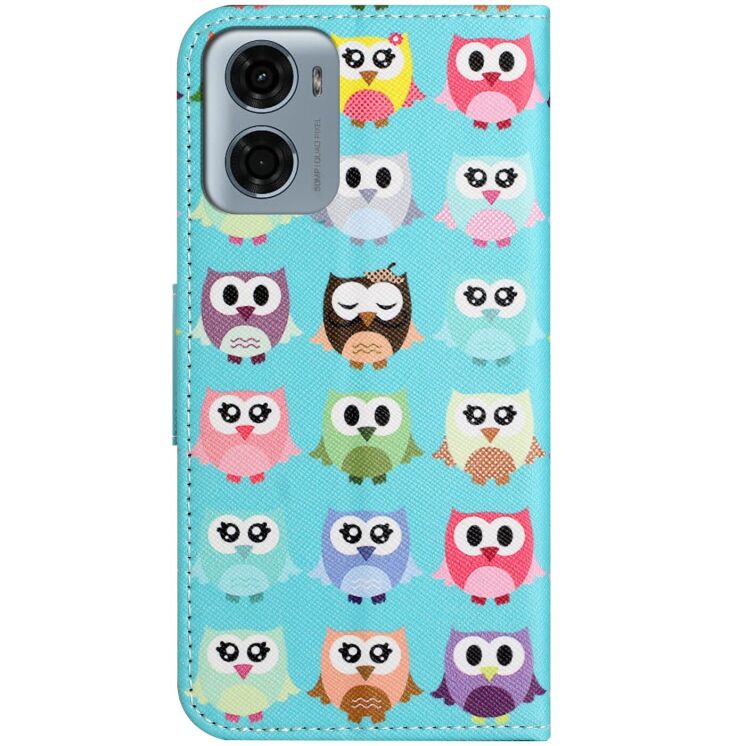 Чохол з малюнком Deexe Color Wallet для Motorola Moto G06 - Owls: фото 5 з 5