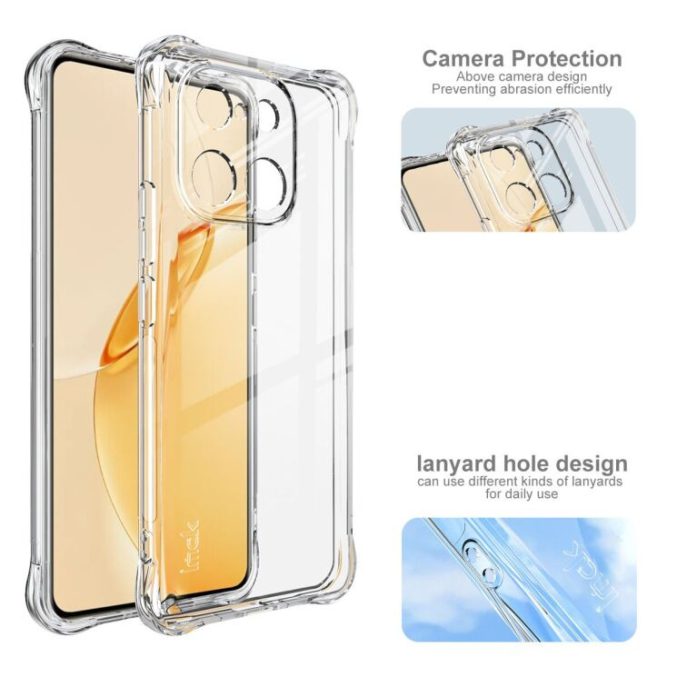Чехол с усиленными углами IMAK Airbag MAX Case для Realme 16 Pro Plus - Transparent: фото 6 из 8