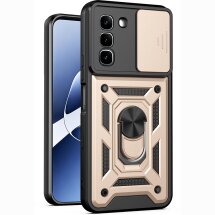 Чехол с защитой камеры Deexe Armor Shield для Infinix Hot 70 - Gold: фото 1 из 9