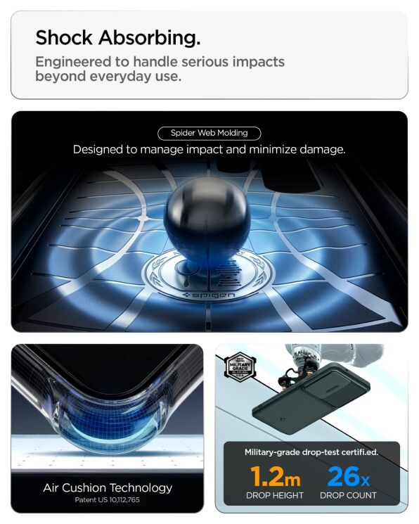 Чехол со шторкой для камеры Spigen Optik Armor для Samsung Galaxy S26 Ultra (S948) ACS10687 - Black: фото 7 з 11