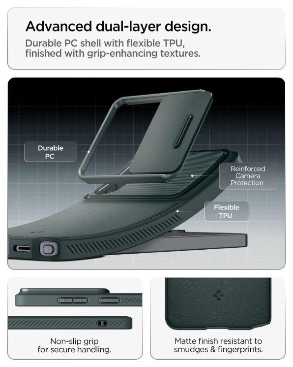 Чехол со шторкой для камеры Spigen Optik Armor для Samsung Galaxy S26 Ultra (S948) ACS10687 - Black: фото 6 з 11