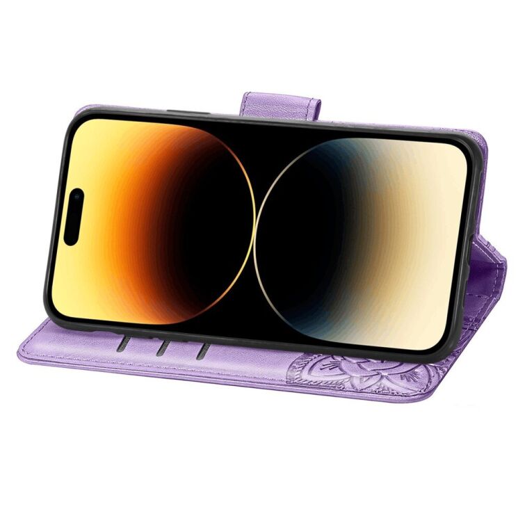 Чехол UniCase Butterfly Pattern для Apple iPhone 15 Pro - Light Purple: фото 3 из 5
