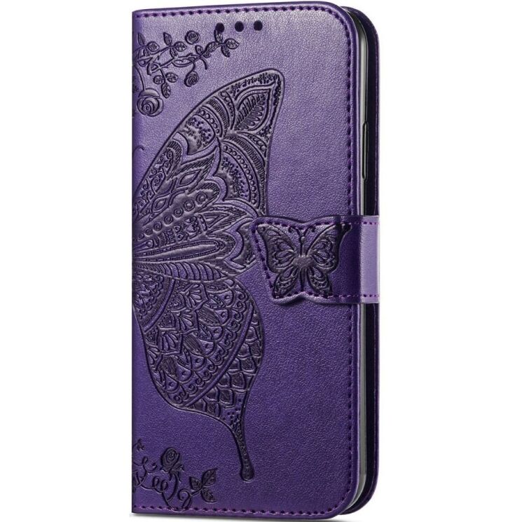 Чехол UniCase Butterfly Pattern для Motorola Edge 50 Neo - Dark Purple: фото 5 из 7