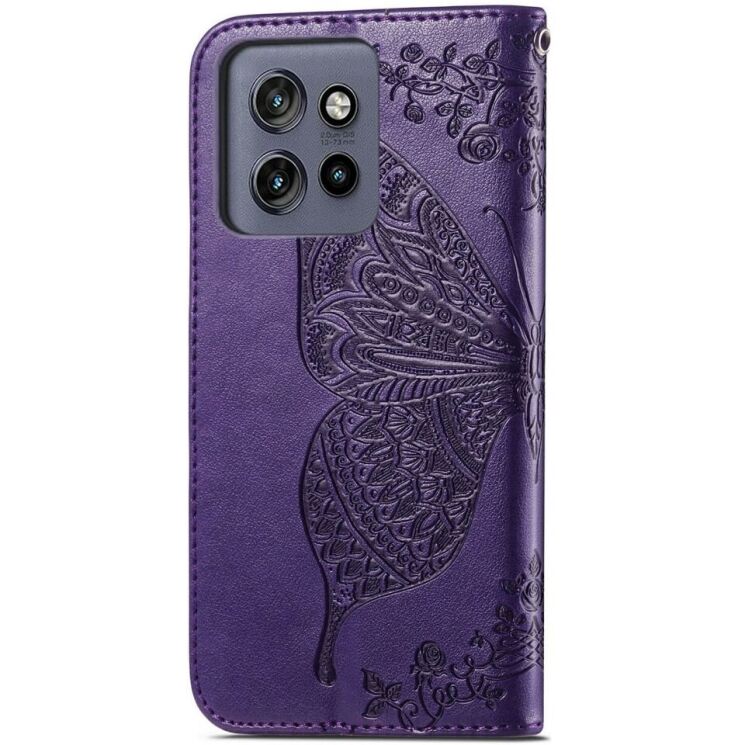 Чехол UniCase Butterfly Pattern для Motorola Edge 50 Neo - Dark Purple: фото 6 из 7