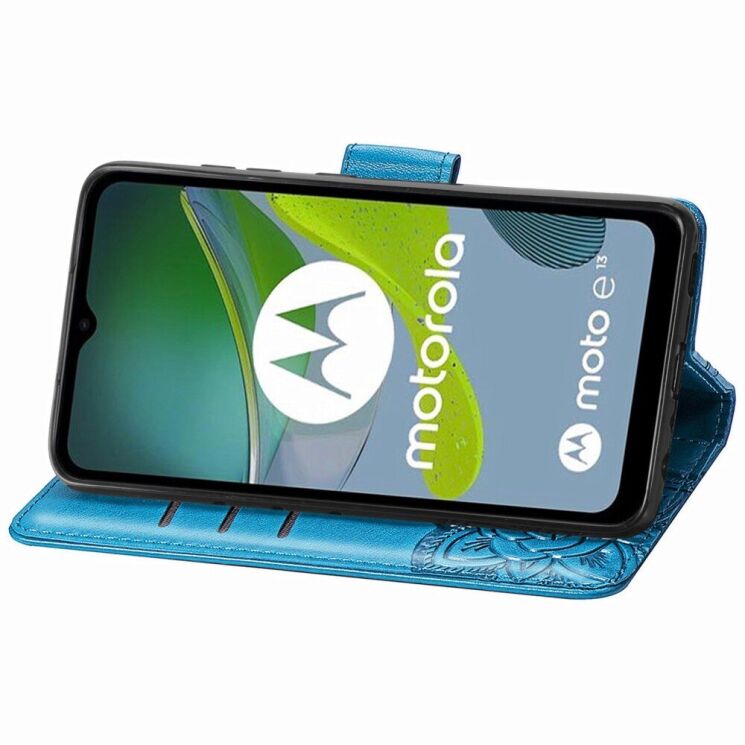 Чехол UniCase Butterfly Pattern для Motorola Moto E13 - Blue: фото 3 из 10