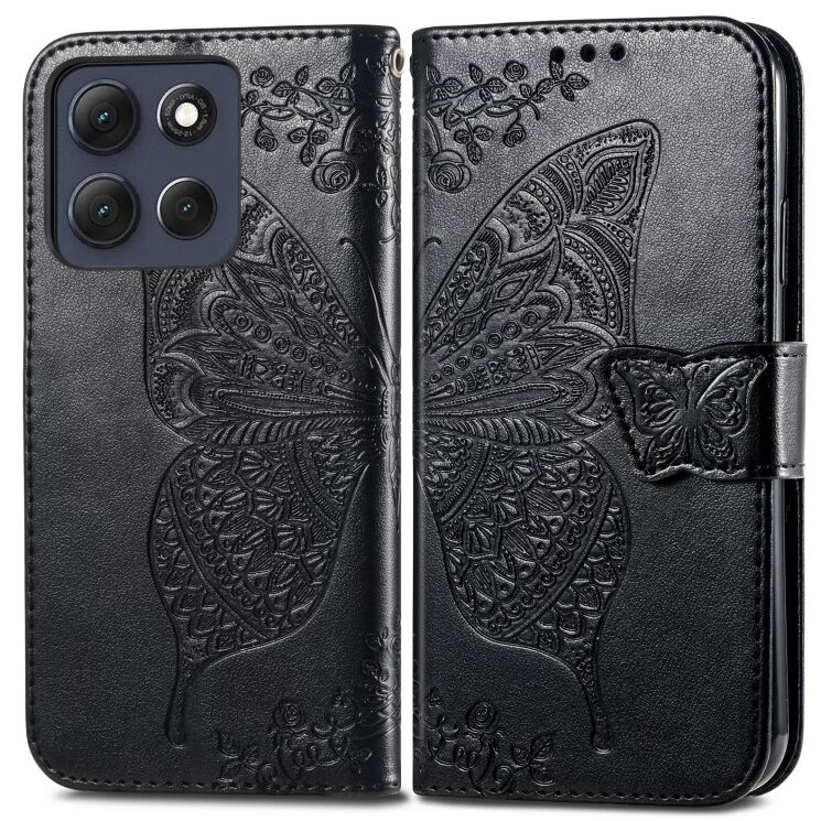 Чехол UniCase Butterfly Pattern для Motorola Moto G86 - Black: фото 2 из 10