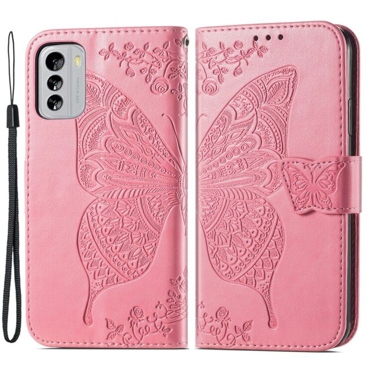 Чехол UniCase Butterfly Pattern для Nokia G60 - Pink: фото 1 из 11
