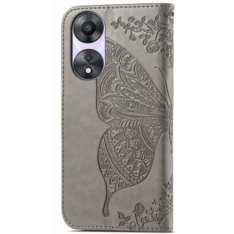 Чехол UniCase Butterfly Pattern для OPPO A78 5G - Grey: фото 5 из 6