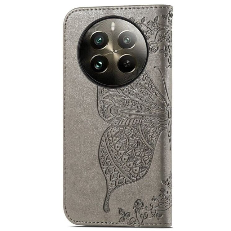 Чехол UniCase Butterfly Pattern для Realme 12 / 12 Plus - Grey: фото 5 из 8