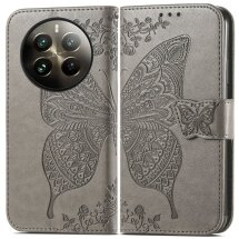 Чехол UniCase Butterfly Pattern для Realme 12 / 12 Plus - Grey: фото 1 из 8