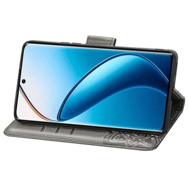 Чехол UniCase Butterfly Pattern для Realme 12 / 12 Plus - Grey: фото 3 из 8