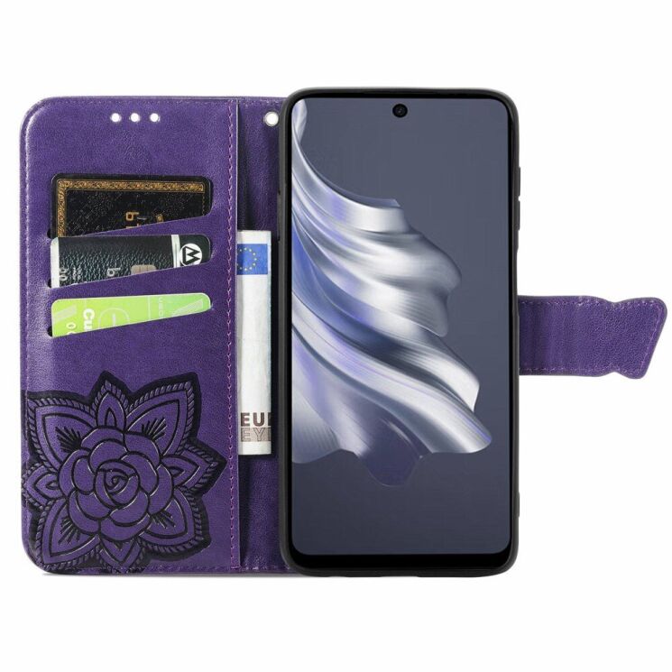 Чохол UniCase Butterfly Pattern для TECNO Spark 20 Pro - Dark Purple: фото 2 з 8