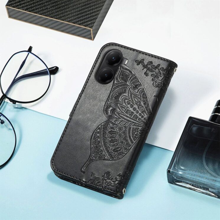 Чохол UniCase Butterfly Pattern для Xiaomi Poco X7 Pro - Black: фото 6 з 11