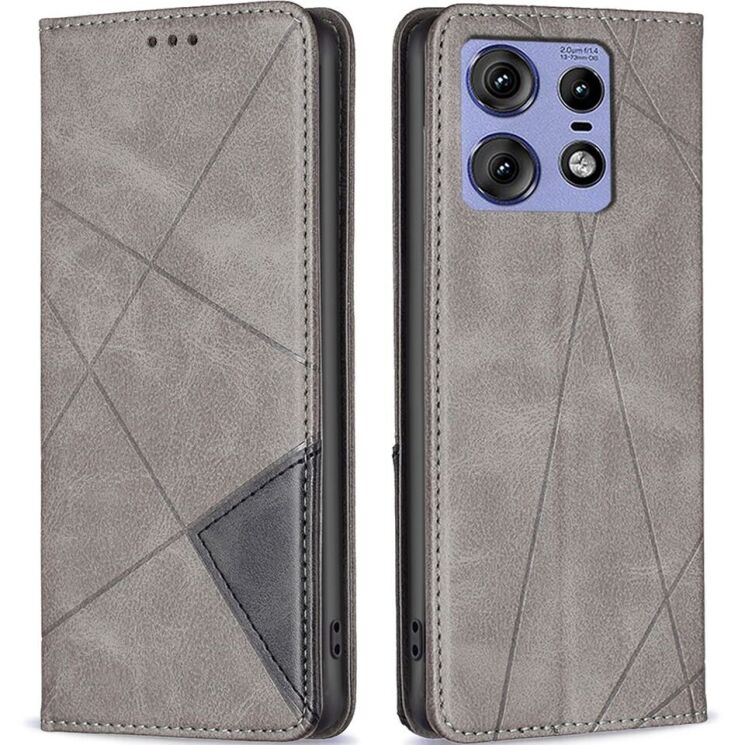 Чехол UniCase Geometric Pattern для Motorola Edge 50 Pro - Grey: фото 1 из 8