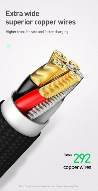 Дата-кабель BASEUS Cafule HW Quick Charging Type-C to USB - Grey / Black: фото 18 з 19