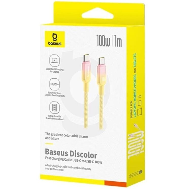 Кабель Baseus Discolor Series Type-C to Type-C (100W, 1m) P10374902 - Custard Yellow: фото 2 из 25