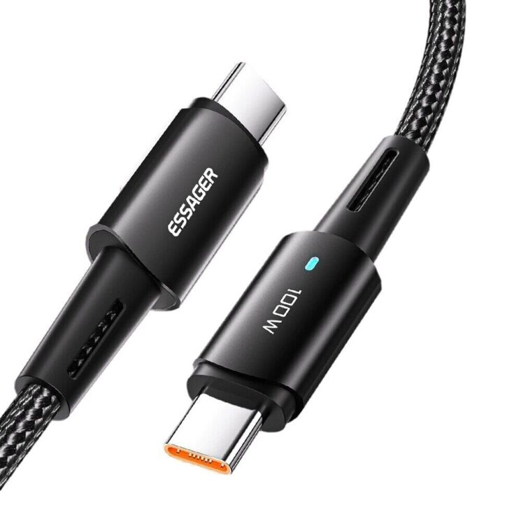 Кабель ESSAGER Sunset Type-C to Type-C (100W, 2m) EXCTT1-CGA01 - Black: фото 2 з 13