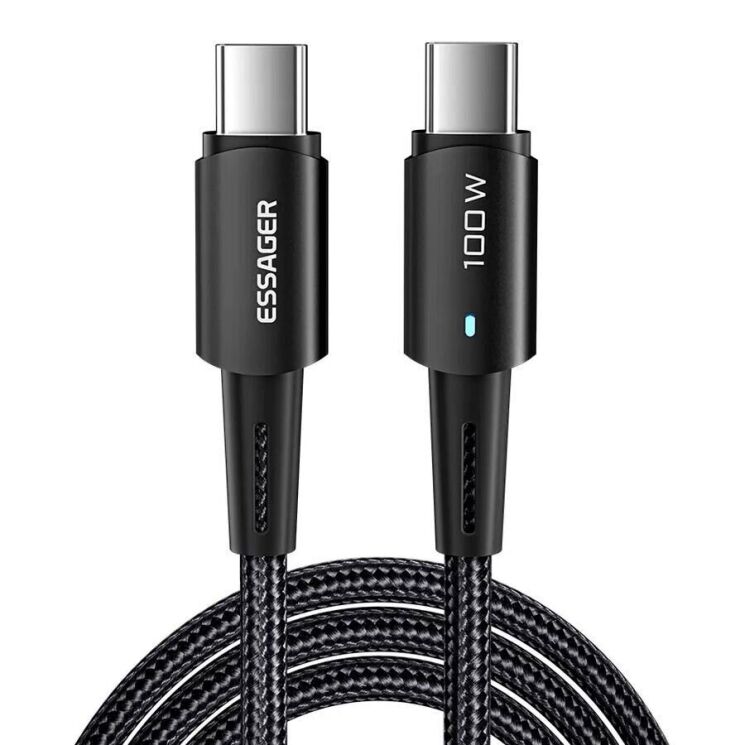 Кабель ESSAGER Sunset Type-C to Type-C (100W, 2m) EXCTT1-CGA01 - Black: фото 1 з 13