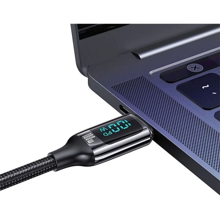 Кабель USAMS SJ546 U78 Type-C to Type-C (100W, 5A, 1.2m) - Black: фото 3 из 14