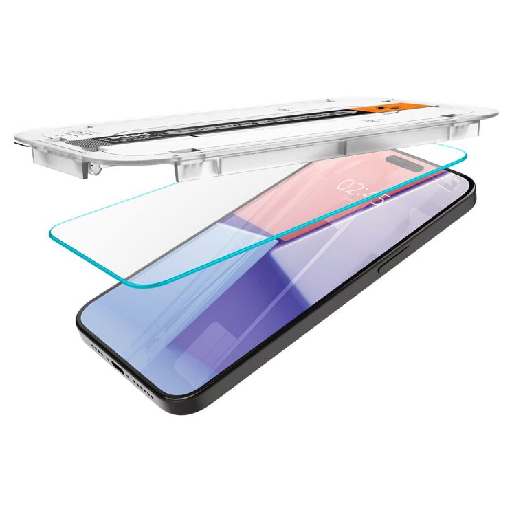 Комплект защитного стекла Spigen (SGP) GLAS.tR EZ Fit Sensor Protected для Apple iPhone 15 Pro Max: фото 6 из 14