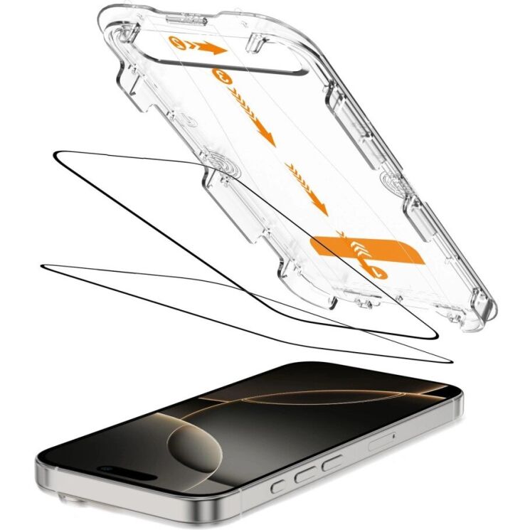 Комплект захисних стекол Tech-Protect 5D Quick Set + для Apple iPhone 16 Pro Max - Black: фото 2 з 6
