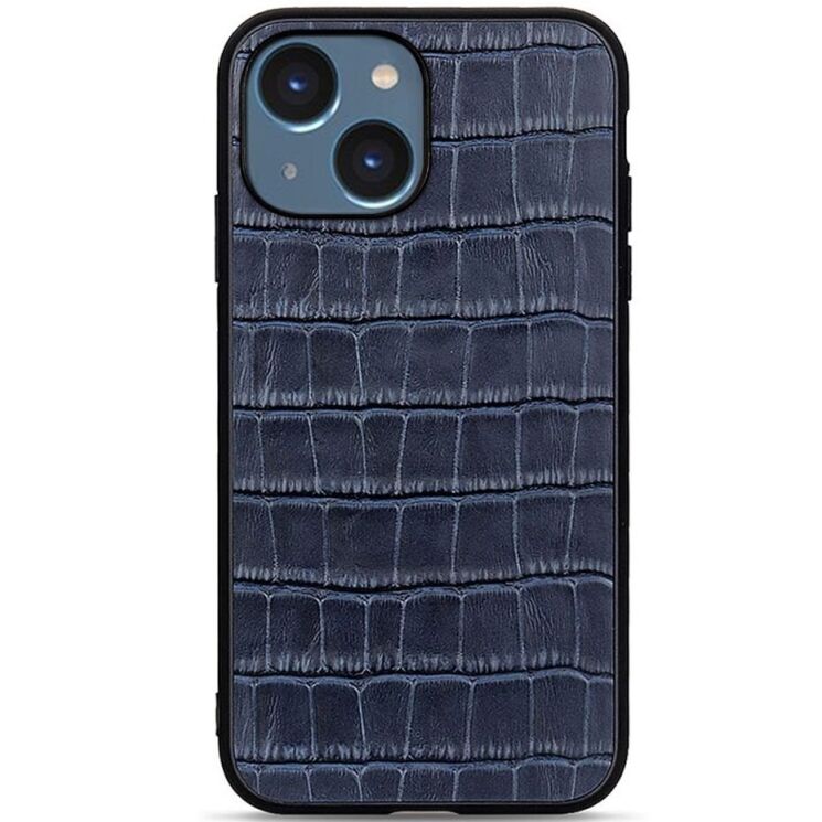 Шкіряний чохол UniCase Croco Skin для Apple iPhone 15 Plus - Blue: фото 1 з 3