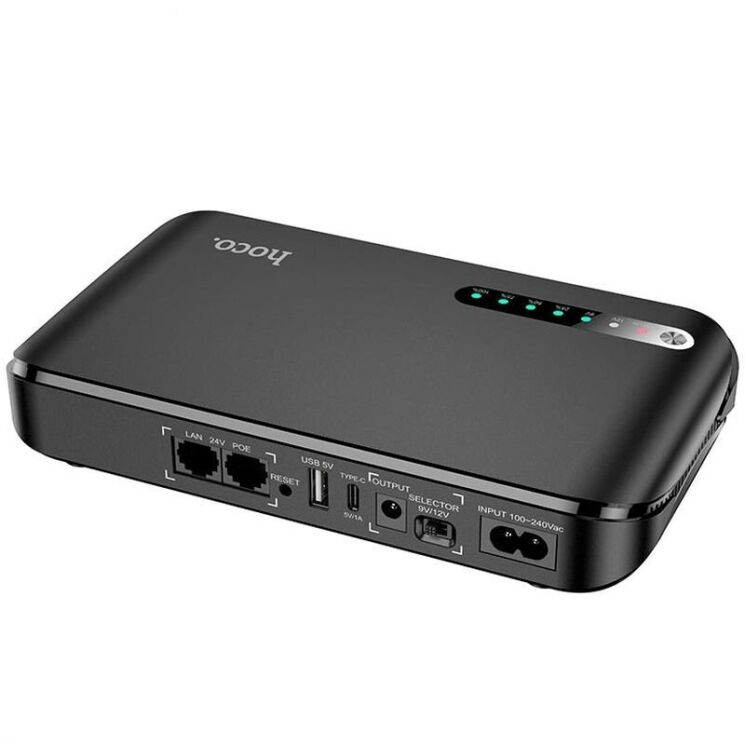 Портативне джерело живлення для роутера Hoco DB62 UPS 5-12V/18W (20000mAh) - Black: фото 1 з 9