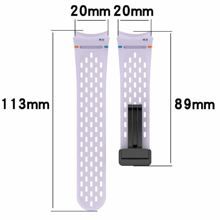 Ремешок Deexe Astra Strap для Samsung Galaxy Watch 4 / 4 Classic / 5 / 5 Pro / 6 / 6 Classic / 7 / FE - Purple: фото 6 из 7