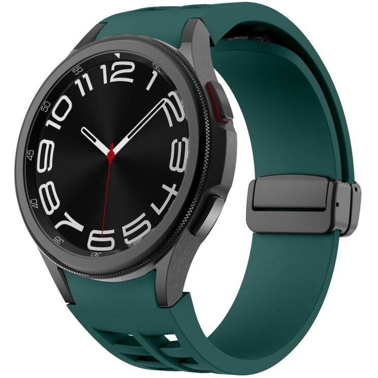Ремешок Deexe Aurora Strap для Samsung Galaxy Watch 4 / 4 Classic / 5 / 5 Pro / 6 / 6 Classic / 7 / FE - Dark Green: фото 2 из 8
