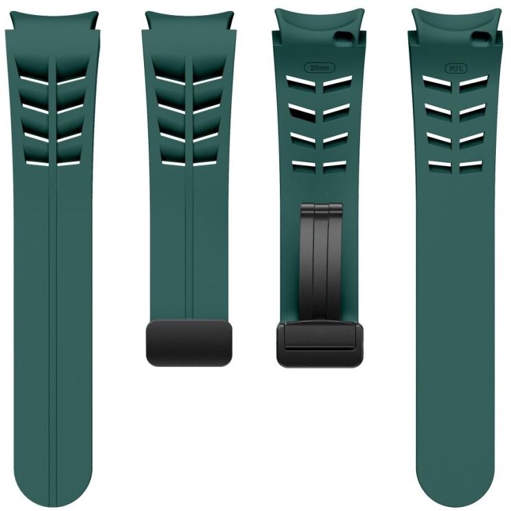 Ремешок Deexe Aurora Strap для Samsung Galaxy Watch 4 / 4 Classic / 5 / 5 Pro / 6 / 6 Classic / 7 / FE - Dark Green: фото 5 из 8