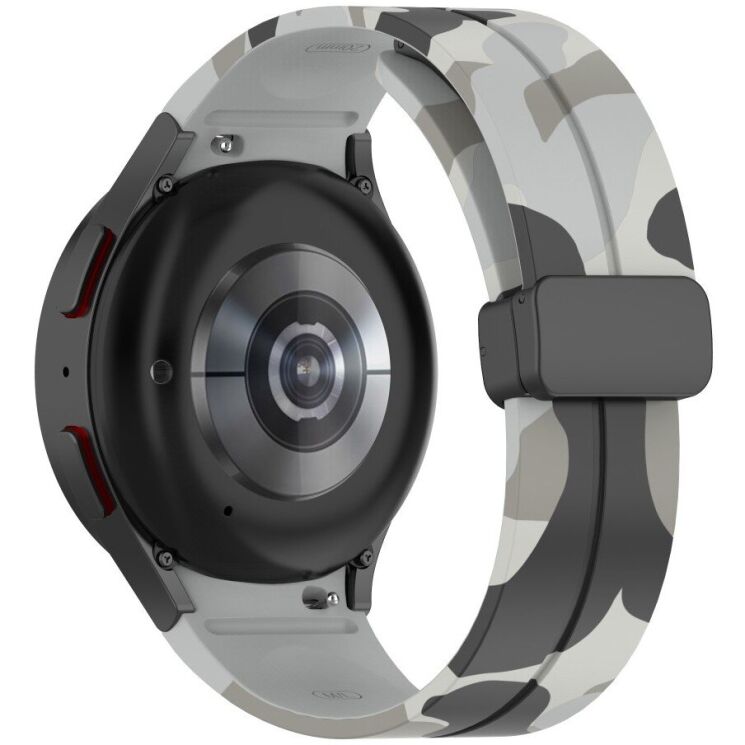Ремінець Deexe Camo Silicone для Samsung Galaxy Watch 4 / 4 Classic / 5 / 5 Pro - Light Grey: фото 1 з 6