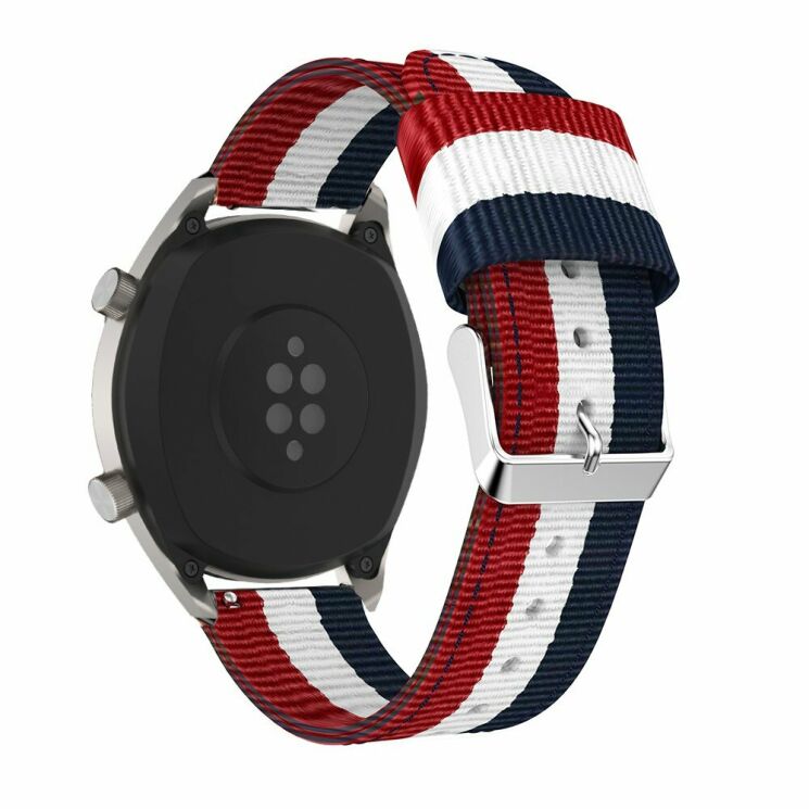 Ремешок Deexe Canvas Style для Huawei Watch GT / Watch GT2 46mm / Watch GT 2e - Red / White / Blue: фото 1 из 5
