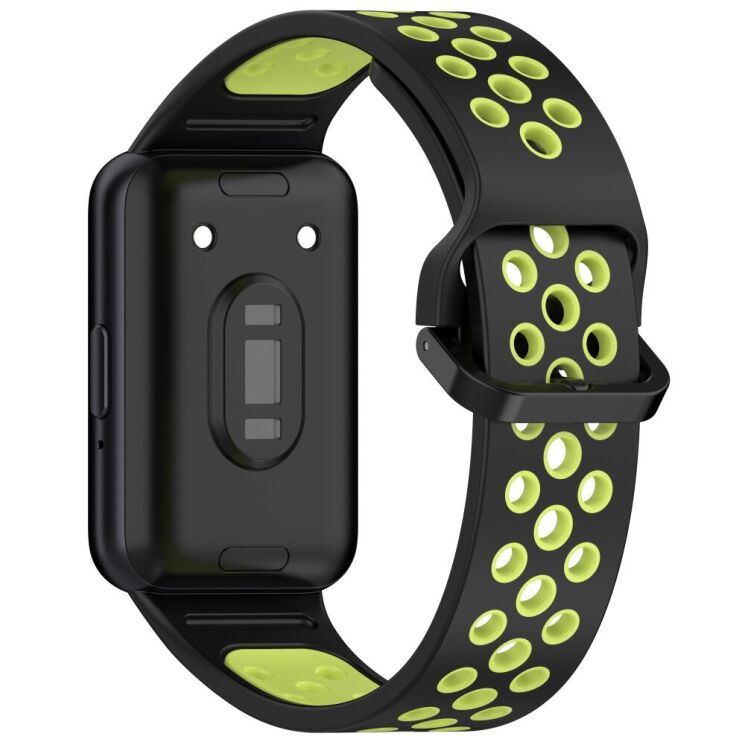 Ремешок Deexe Dot Color для Samsung Galaxy Fit 3 - Black / Lime: фото 2 из 7