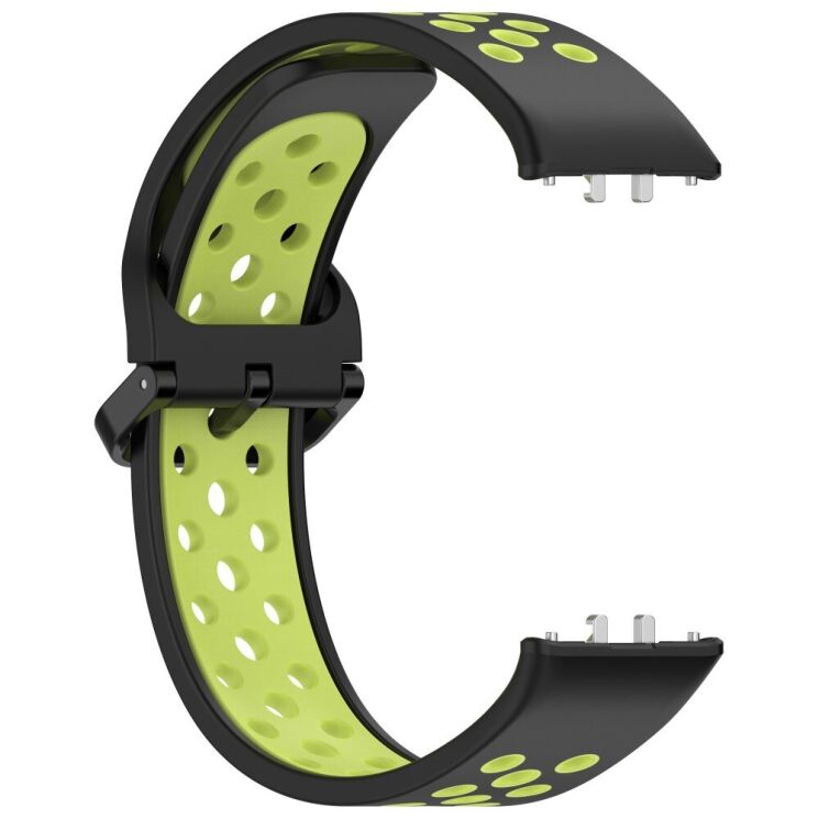 Ремешок Deexe Dot Color для Samsung Galaxy Fit 3 - Black / Lime: фото 4 из 7