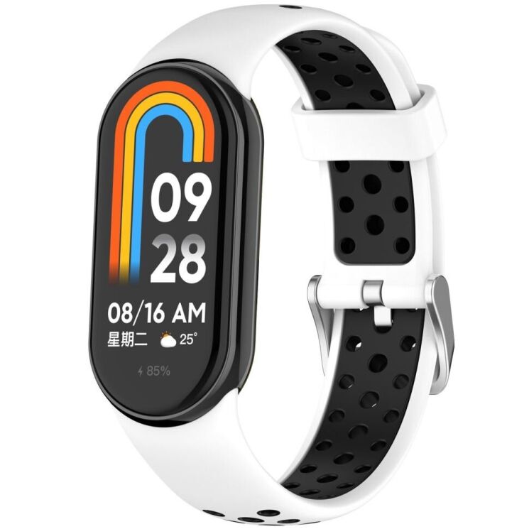 Ремешок Deexe Dot Color для Xiaomi Mi Smart Band 8 / 9 - White / Black: фото 2 из 9