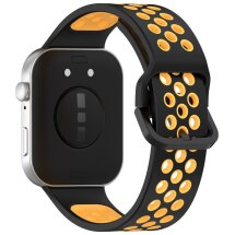 Ремінець Deexe Dual Color для Huawei Watch Fit 3 - Black / Yellow: фото 1 з 7