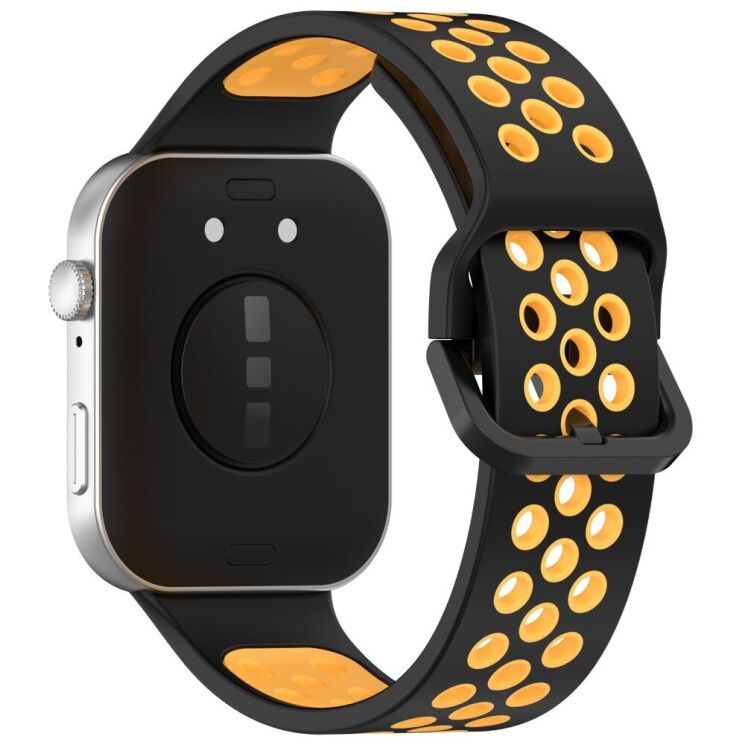 Ремінець Deexe Dual Color для Huawei Watch Fit 3 - Black / Yellow: фото 1 з 7