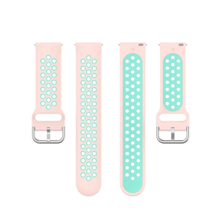Ремешок Deexe Dual Color для Samsung Galaxy Watch 3 (45mm) - Light Pink / Cyan: фото 3 из 5