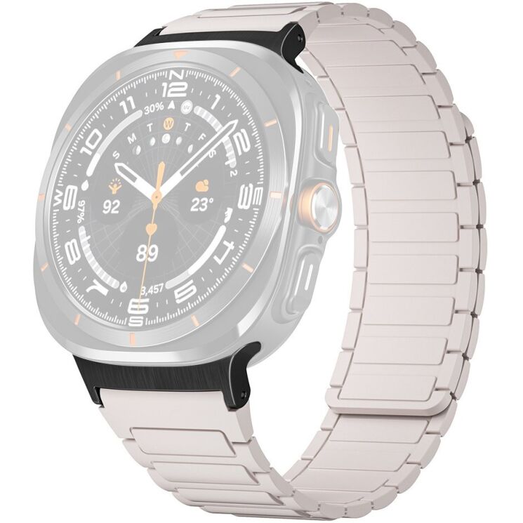 Ремінець Deexe Flexible Fit для Samsung Galaxy Watch Ultra (47mm) / Ultra (2025) - Starlight / Black: фото 1 з 2