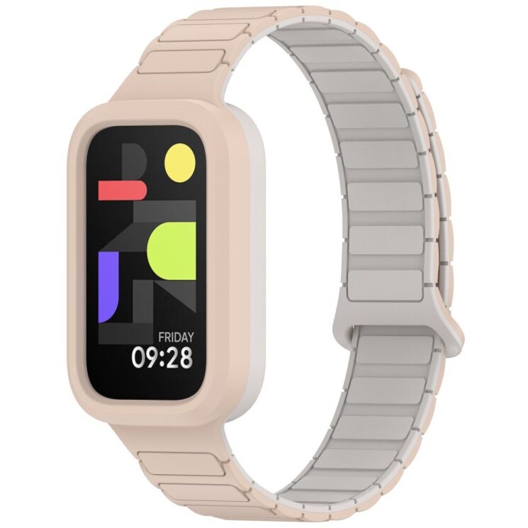 Ремешок Deexe Flexible Fit для Xiaomi Mi Smart Band 9 Active / Redmi Band 3 - Milk Tea: фото 4 из 6