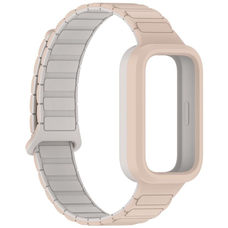 Ремешок Deexe Flexible Fit для Xiaomi Mi Smart Band 9 Active / Redmi Band 3 - Milk Tea: фото 3 из 6
